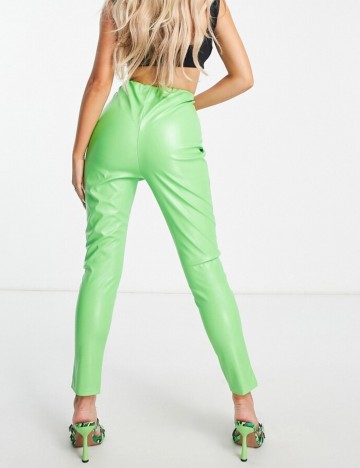 Colanți imitație piele ASOS, verde