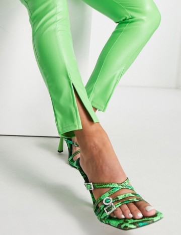 Colanți imitație piele ASOS, verde
