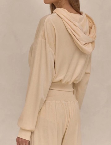 Hanorac Cu Fermoar Shein, crem