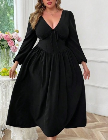 Rochie midi Shein Curve+, negru