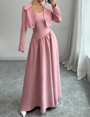 Set rochie și sacou Shein, roz