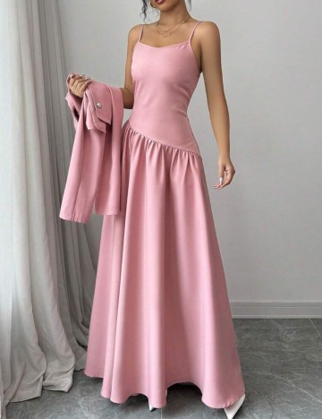 Set rochie și sacou Shein, roz