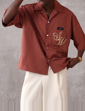 Cămașă Shein, cărămiziu