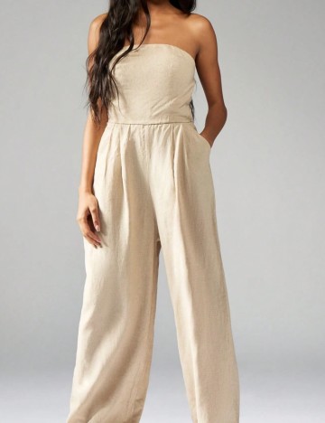 Salopetă lungă Shein Missguided, bej