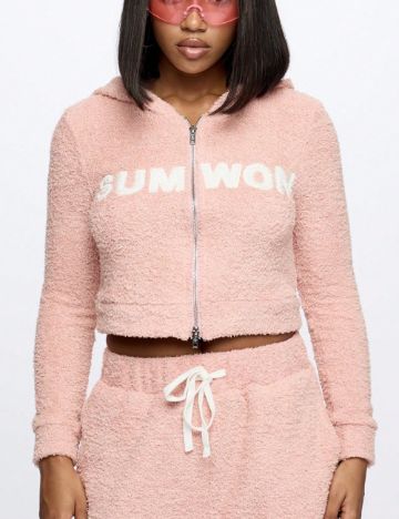 Bluză cu fermoar Shein SUMMON, roz