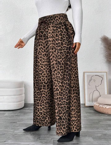 Pantaloni Shein Curve+, maro