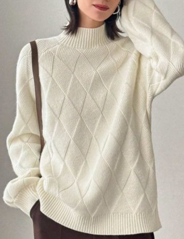 Pulover Shein FRIFUL, crem