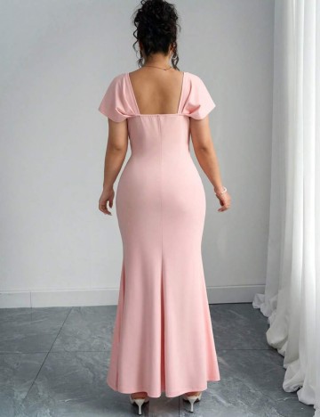 Rochie maxi Shein Curve+, roz