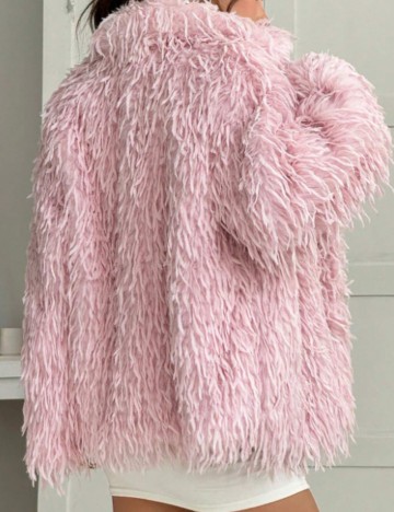 Haină De Blană Shein, roz
