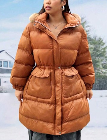 Geacă Shein Curve+, maro