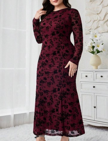 Rochie midi Shein Curve+, vișiniu