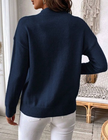 Pulover Shein Curve+, albastru