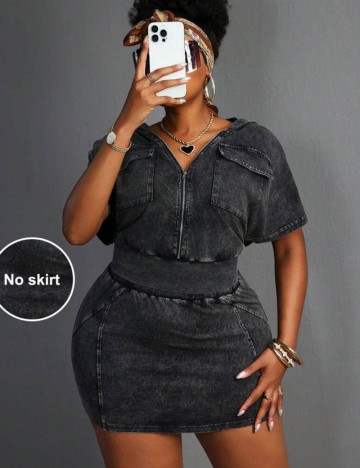 Top Shein Curve+, gri