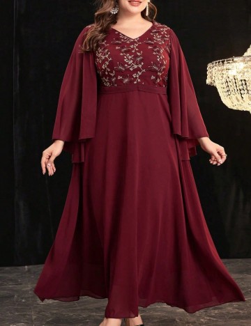 Rochie maxi Shein Curve+, vișiniu