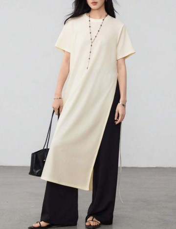 Bluză lungă Shein, bej