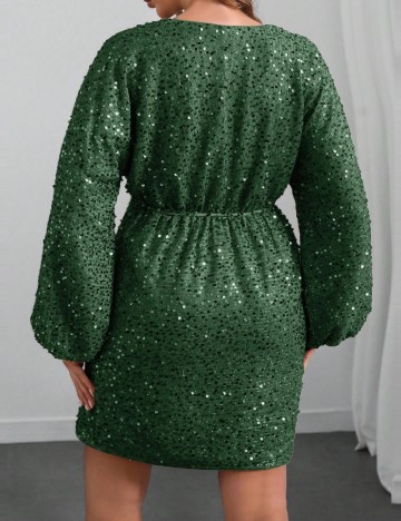 Rochie de ocazie Shein Curve+, verde