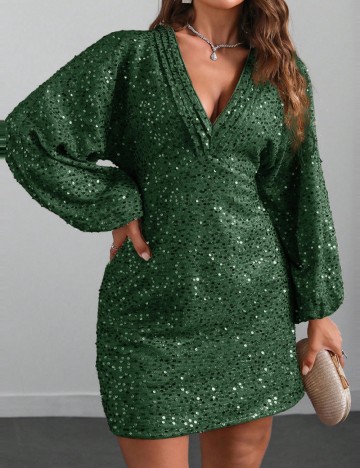 Rochie de ocazie Shein Curve+, verde