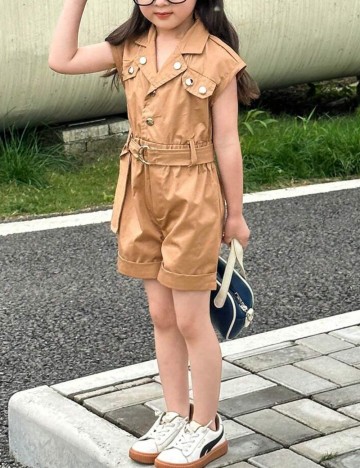 Salopetă scurtă Shein, bej