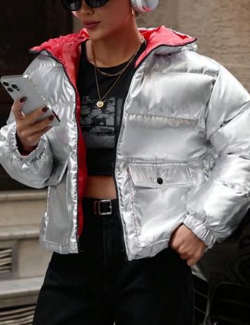 Geacă Shein, argintiu