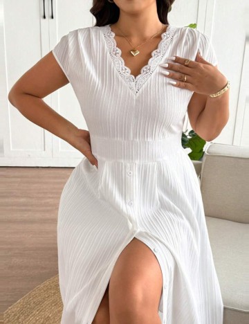 Rochie midi Shein Curve+, alb