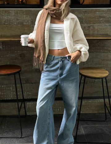 Jachetă Shein, crem