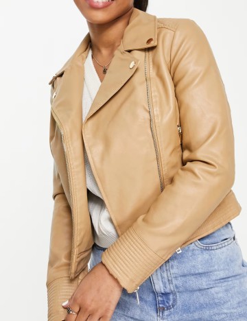 Geacă Imitație Piele Miss Selfridge, bej