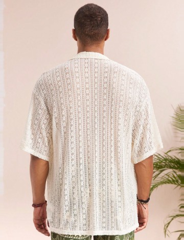 Cămașă Shein MANFINITY, crem