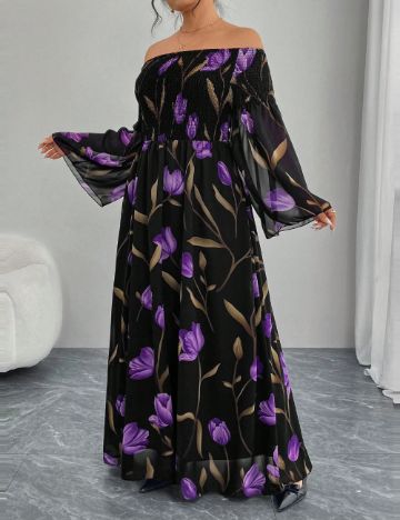 Rochie maxi Shein Curve+, negru