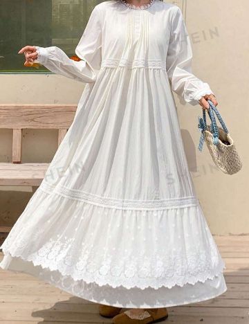 Rochie maxi Shein FRIFUL, crem