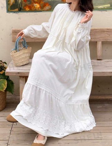 Rochie maxi Shein FRIFUL, crem