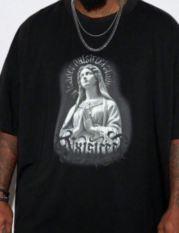 Tricou Shein MANFINITY, negru