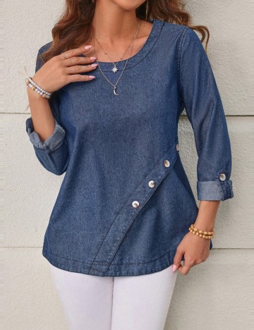 Cămașă Shein, albastru