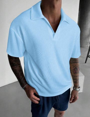 Tricou Shein MANFINITY, albastru