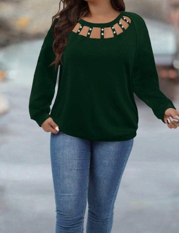 Bluză Shein Curve+, verde