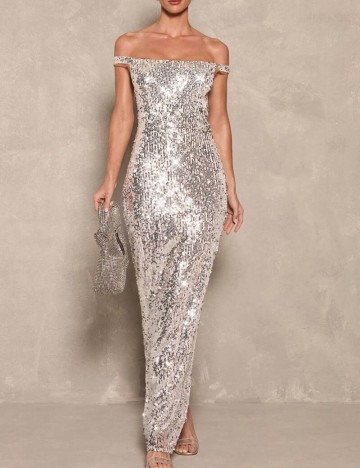 Rochie maxi Shein, argintiu