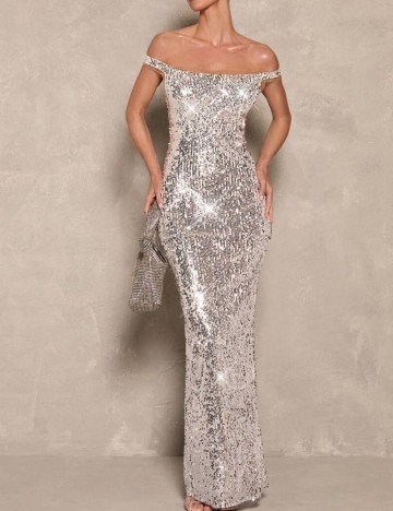 Rochie maxi Shein, argintiu