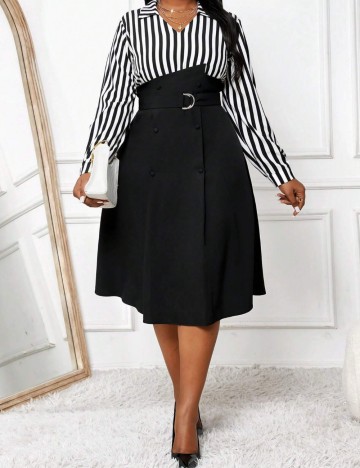 Rochie midi Shein Curve+, mix culori