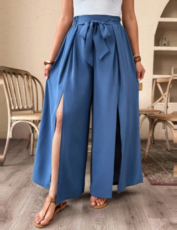 Pantaloni Shein Curve+, albastru