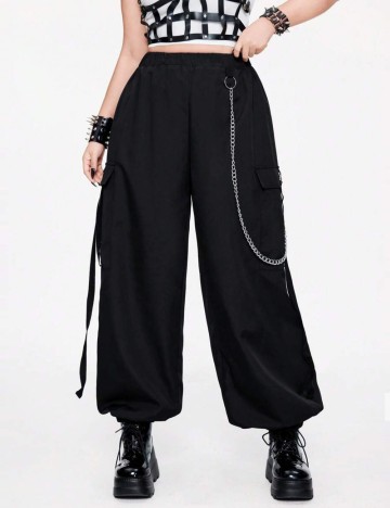 Pantaloni Shein Curve+, negru