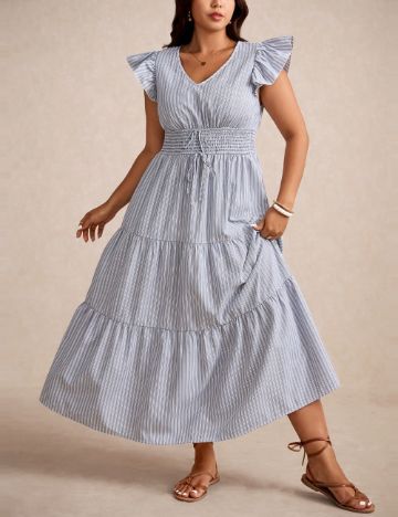 Rochie midi Shein Curve+, mix culori