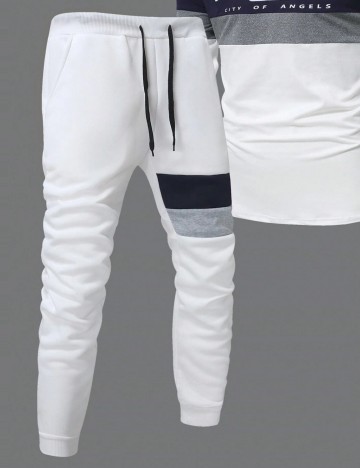 Pantaloni Shein MANFINITY, alb