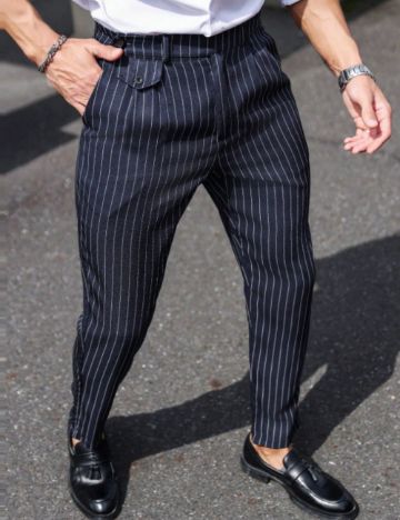 Pantaloni Shein MANFINITY, bleumarin