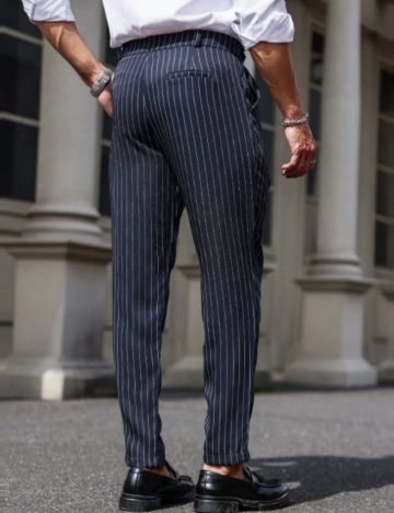 Pantaloni Shein MANFINITY, bleumarin