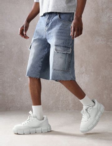 Jeans 3/4 Shein, albastru