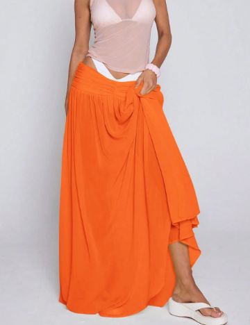 Fustă maxi Shein MUSERA, portocaliu