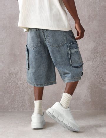 Pantaloni scurți de blugi Shein SUMWON, albastru