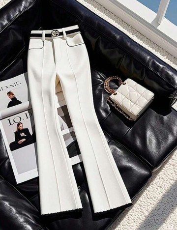 Pantaloni Shein, alb