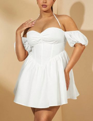 Rochie mini Shein Curve+, alb