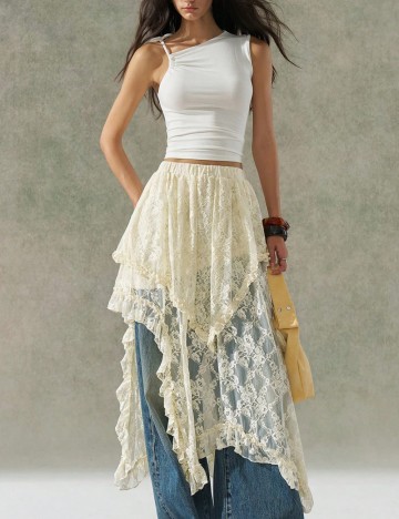 Fustă midi Shein, crem