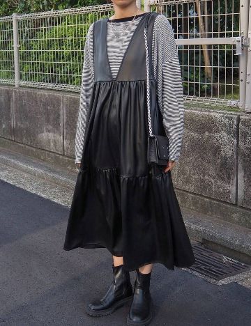 Sarafan Shein FRIFUL, negru